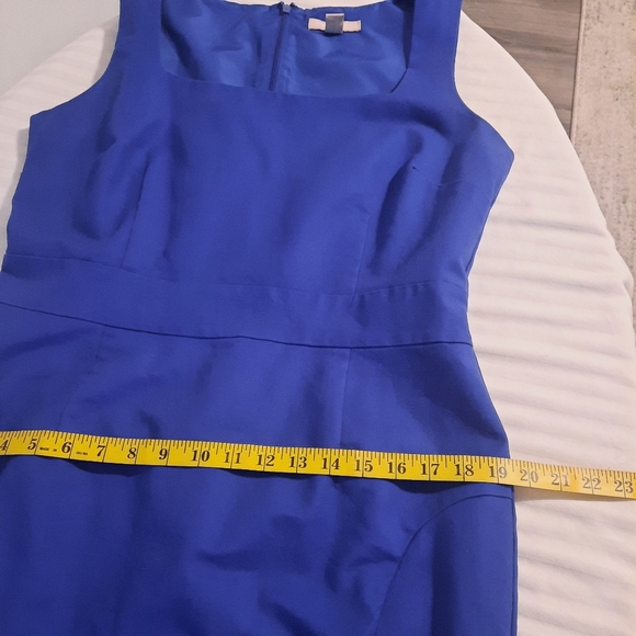 Blue Square Neck Straight Dress Size 14 - Picture 9 of 12